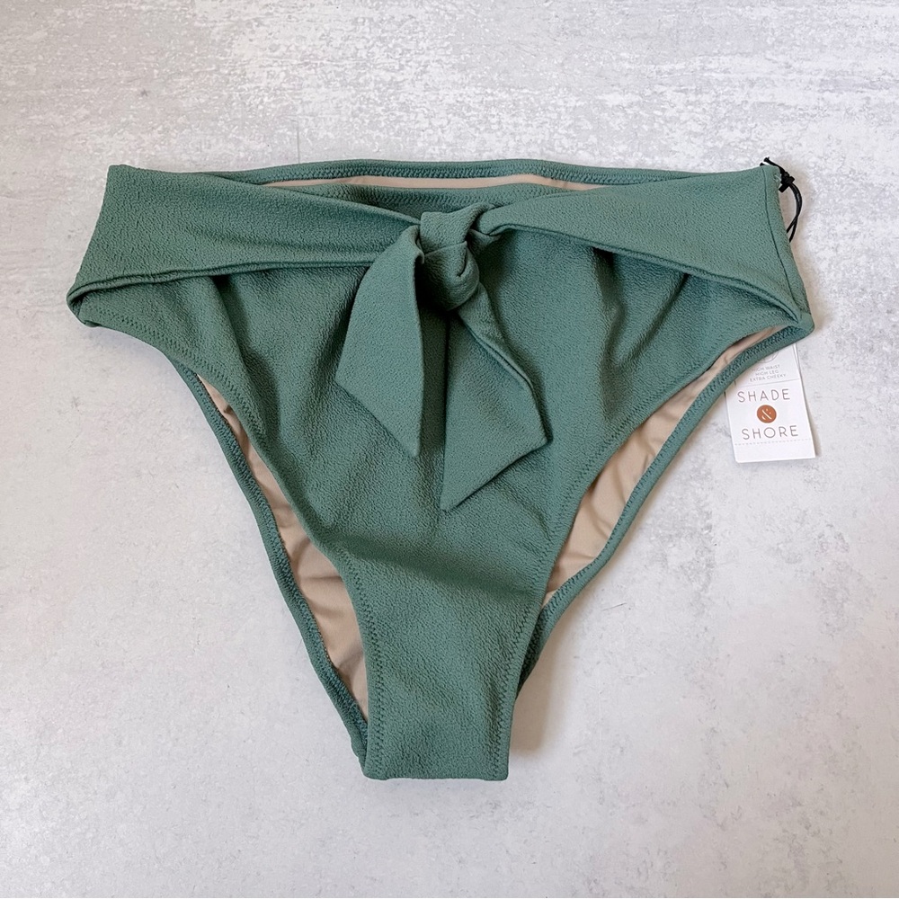 Shade & Shore High Waist Bikini Bottom Medium Green